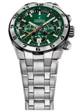 Festina Chrono Bike Gents Green Dial  Stainless Steel Bracelet Watch