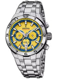 Festina Chrono Bike Gents Yellow Dial  Stainless Steel Bracelet Watch