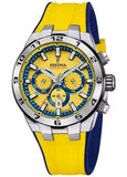 Festina Chrono Bike Gents Yellow Dial Yellow Rubber Strap Watch