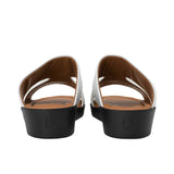 Back view of Brotini 37261A men's elite white calf leather sandals.