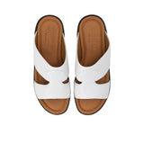 Top view of Brotini 37261A men's elite white calf leather sandals.