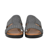 Front view of Brotini 37261B men's gum rubber sandals in smoke grey.