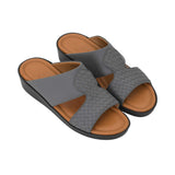 Top-side view of Brotini 37261B men's gum rubber sandals in smoke grey.