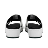 back-down view of Brotini 37426 men's white pixel-textured rubber sandals.
