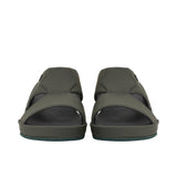 Top-down view of Brotini 37426 men's white pixel-textured rubber sandals.