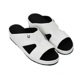 Top-side view of Brotini 37426 men's white pixel-textured rubber sandals.