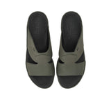 Top-view of Brotini 37426 men's white pixel-textured rubber sandals.