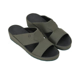 Top-Sideview of Brotini 37426 men's white pixel-textured rubber sandals.