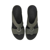 Top view of the Brotini 37428 men's smoke grey rubber sandals with wide comfort straps.