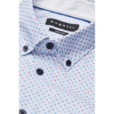 Bugatti Men's Light Blue Polka Dot Long-Sleeve Shirt