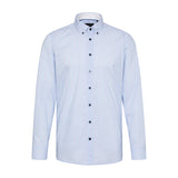 Bugatti Men's Light Blue Polka Dot Long-Sleeve Shirt