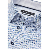 Bugatti Men's Blue Geo Dot Pattern Long-Sleeve Shirt