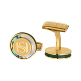 Saint Honore Gents Green Mother-of-Pearl Inlay Cufflinks