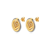 Guy Laroche Camille Ladies Stainless Steel Gold Plated Earrings With Crystals