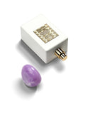 Abercrombie & Fitch Cave Essential Secret Tuberose luxury parfum bottle with white finish, gold label, and purple marbled cap.