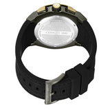 Cerruti 1881 Ruscello Gents Black Dial Gun IP Gold Plated Case Black Silicone Watch