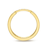 Cerruti 1881 Bridge Ladies Gold Plated Ring  With Crystals Size : 54