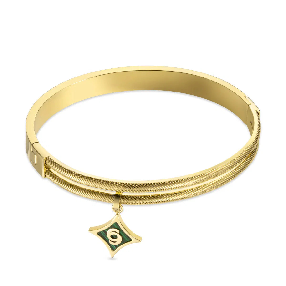 Cerruti 1881 Matilde Gold Plated Bangle with Green Motif Charm | Bangle | Bracelet | Braceletes | Cat-Ladies Bracelet | EID2026 | Fashion Jewellery | Gift Box | Ladies bracelet | scat: Fashion Jewellery | Who: For Her | Women | Women Watches & jewellery | Cerruti 1881 Matilde Gold Plated Bangle with Green Motif Charm | Bangle | Bracelet | Braceletes | Cat-Ladies Bracelet | EID2026 | Fashion Jewellery | Gift Box | Ladies bracelet | scat: Fashion Jewellery | Who: For Her | Women | Women Watches & jewellery |
