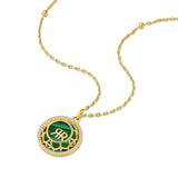 Cerruti 1881 Arabesque.3 Ladies Gold Plated Necklace With Crystal Malachite