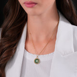 Cerruti 1881 Arabesque.3 Ladies Gold Plated Necklace With Crystal Malachite