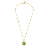 Cerruti 1881 Arabesque.3 Ladies Gold Plated Necklace With Crystal Malachite