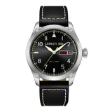 Cerruti 1881 Borgatello Gents Black Dial Black Leather Strap Watch