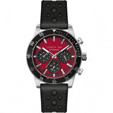 Cerruti 1881 Turchino Gents Red Dial Black Leather Strap Watch