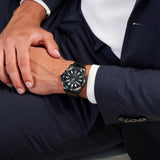 Cerruti Vallelaghi Gents Black Dial Black Case Silicone Strap Watch