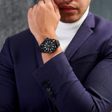 Cerruti Vallelaghi Gents Black Dial Black Case Silicone Strap Watch