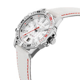 Cerruti 1881 Gents White Dial Silver Stainless Steel Case White Rubber & Leather Strap Watch