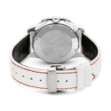 Cerruti 1881 Gents White Dial Silver Stainless Steel Case White Rubber & Leather Strap Watch