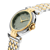 Cerruti  Sesia Ladies Light Green Dial Stainless Steel Silver Gold Plated Watch