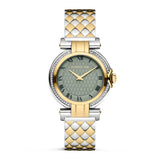 Cerruti  Sesia Ladies Light Green Dial Stainless Steel Silver Gold Plated Watch