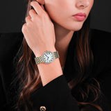 Cerruti Gresta Ladies White MOP Dial Stainless Steel Silver Gold Plated Watch