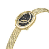Cerruti 1881 Cozzana Ladies Black Dial Gold Tone Mesh Bracelet Watch