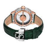Saint Honore Champ de Mars Men’s Two-Tone Watch with Skeleton Dial & Green Leather Strap