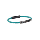 Cerruti 1881 Gents Black and Turquoise Bracelet with Magnetic Clasp