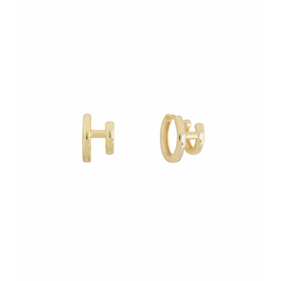 Shashi Double Katerina Plain Huggie Earrings – Minimal Gold Hoops