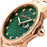 Cerruti 1881 Jesina Women's Green Dial Rose Gold/Silver Watch