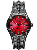 Diesel Vert Gents Red Dial Gun Metal Stainless Steel Watch