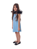 Katees Kids Girl's Chic Puff Sleeve Mini Dress for Special Occasions