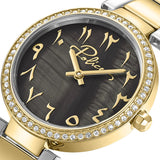 Police Ladies Black MOP Dial Silver Gold Plated Watch