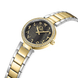 Police Ladies Black MOP Dial Silver Gold Plated Watch