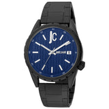 Just Cavalli Men's Blue Dial Black Case Stainless Steel Bracelet Watch