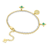 Cerruti 1881 Sole Luna Ladies Gold-Plated Bracelet with Malachite