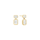 Shashi Emerald Baguette Drop Earring Gold