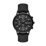 Emporio Armani RENATO Gents Chronograph Black Silicon Backed Fabric Watch
