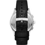 Emporio Armani Chronograph Paolo Gents Black Dial Black Leather Strap Watch