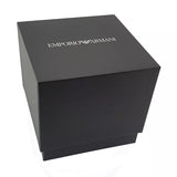 Emporio Armani Chronograph Paolo Gents Black Dial Black Leather Strap Watch