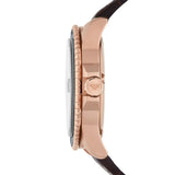 Emporio Armani Men's Three-Hand Date, Rose Gold-Tone Case Brown Leather Stap Watch
